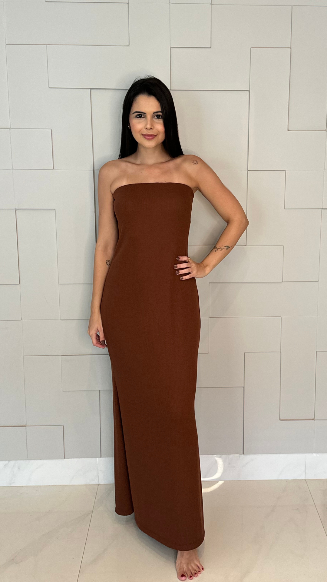 Vestido Bruna | Marrom Canelado