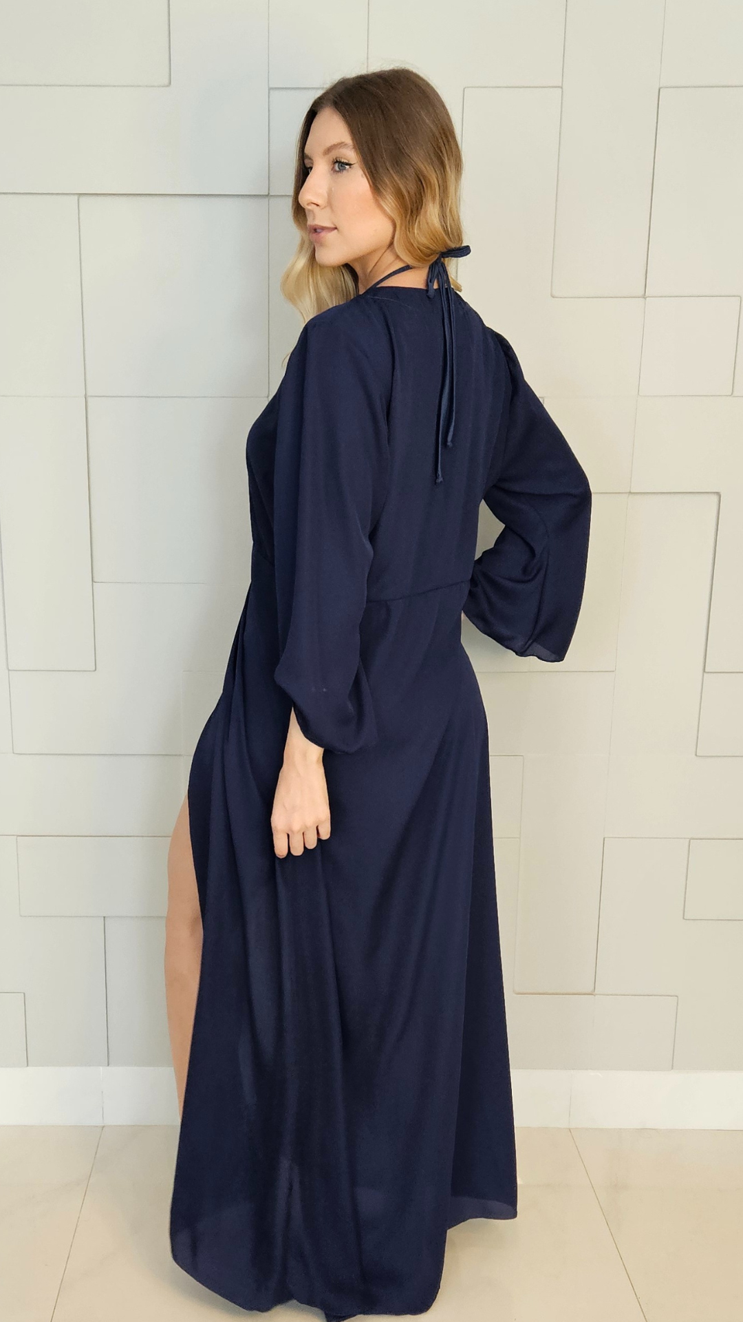 Vestido Silvia longo| Marinho