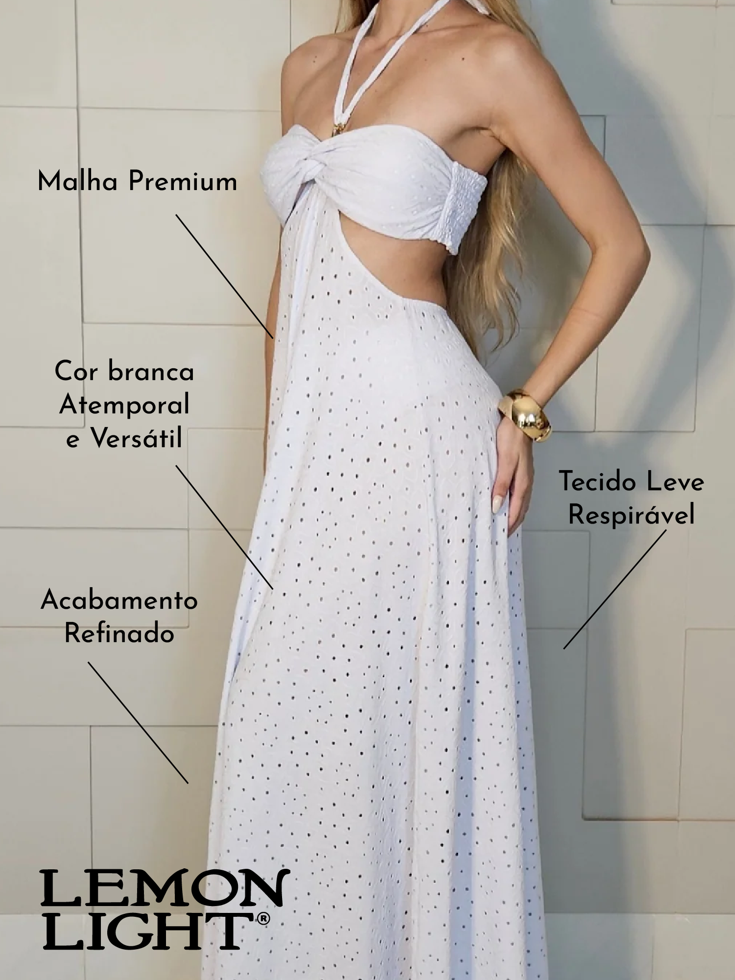 Vestido Virginia Laise Branco