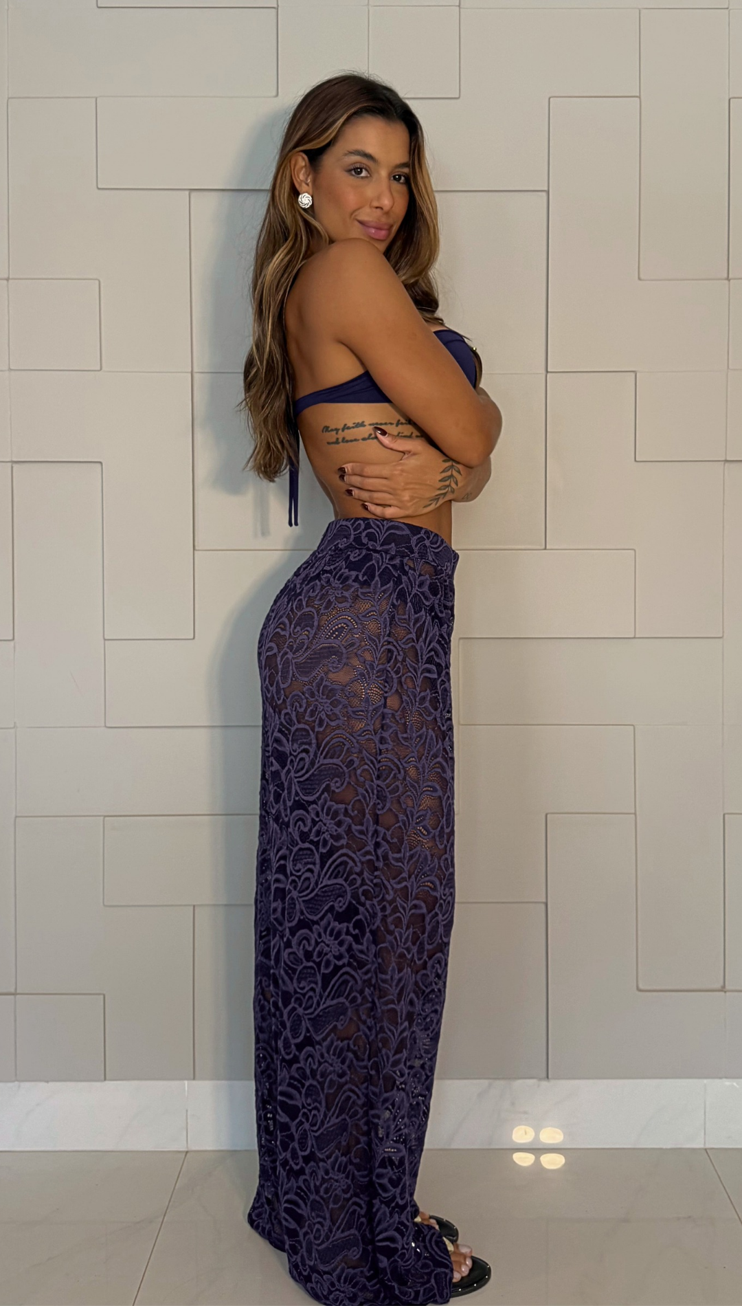 Calça Rafa Renda Marinho