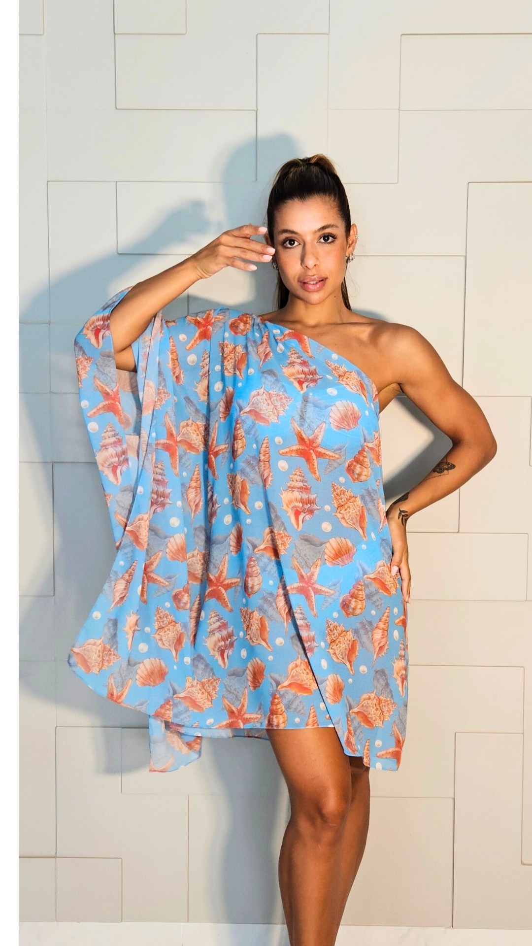 Caftan Luna Oceano - Ombro só - Lemon Light