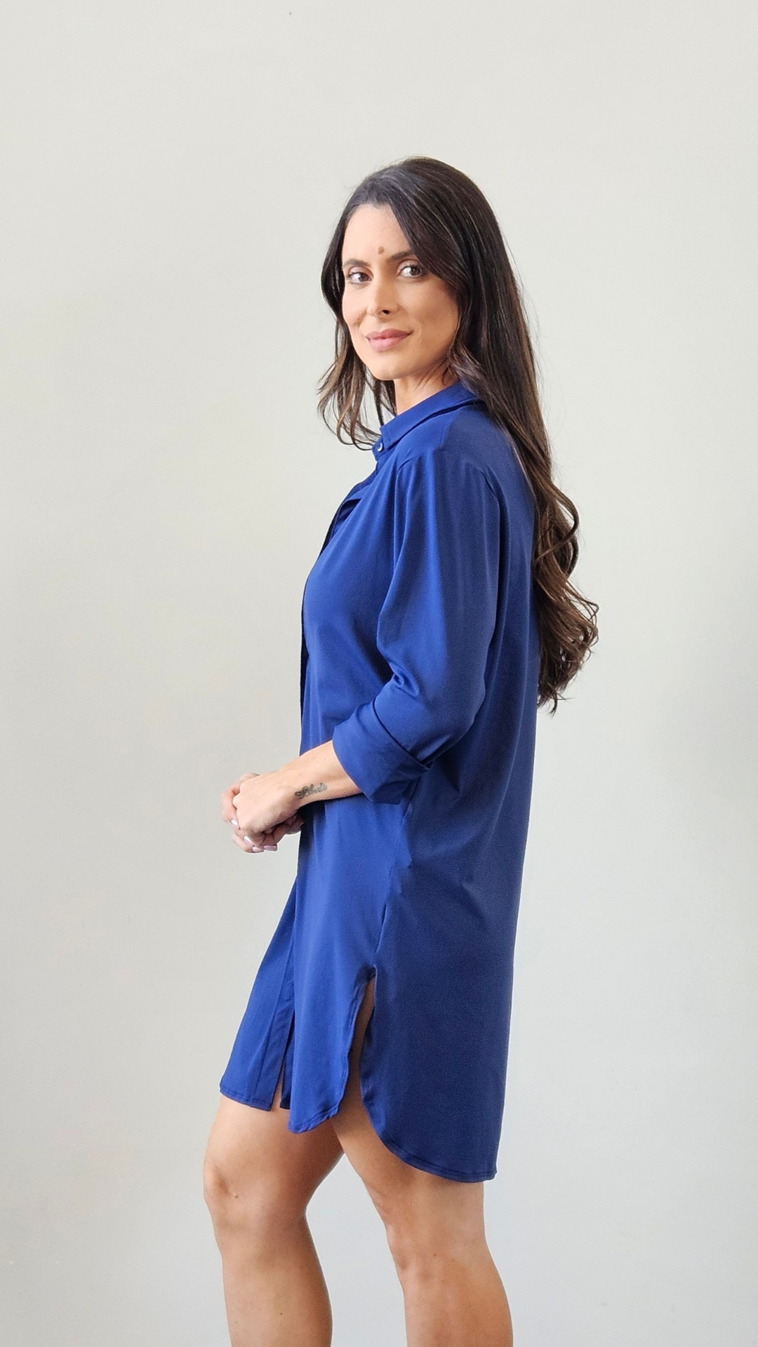 CHEMISE TABATA MALHA MARINHO