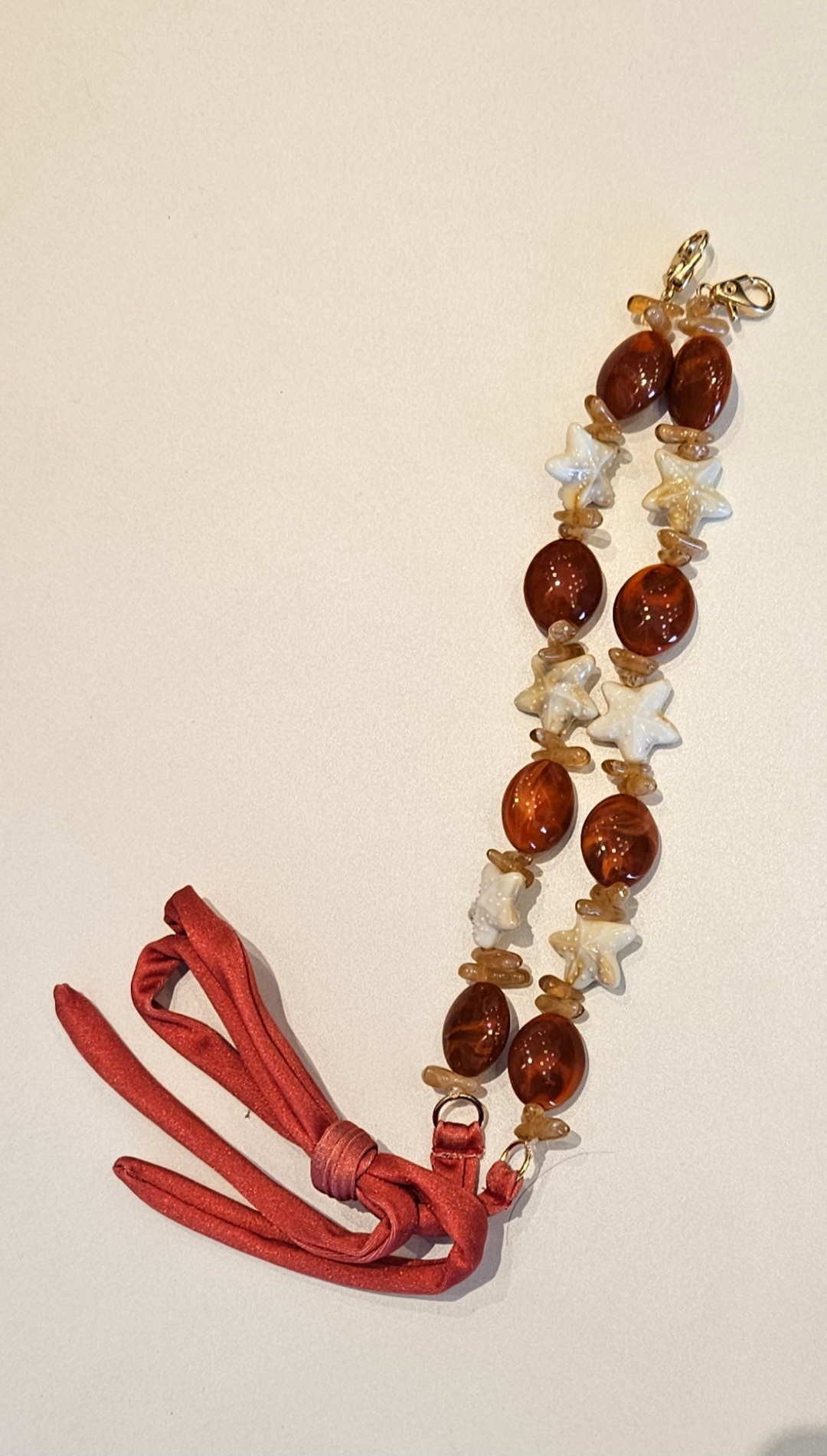 Par de Alça em pedraria vermelho tomate