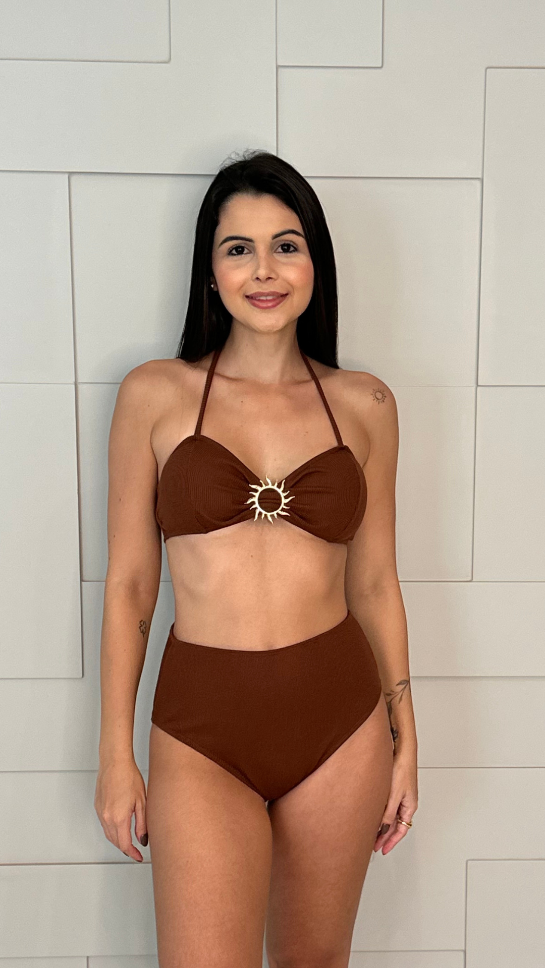 Calcinha Biquíni Hot Pants Frida | Marrom Canelado
