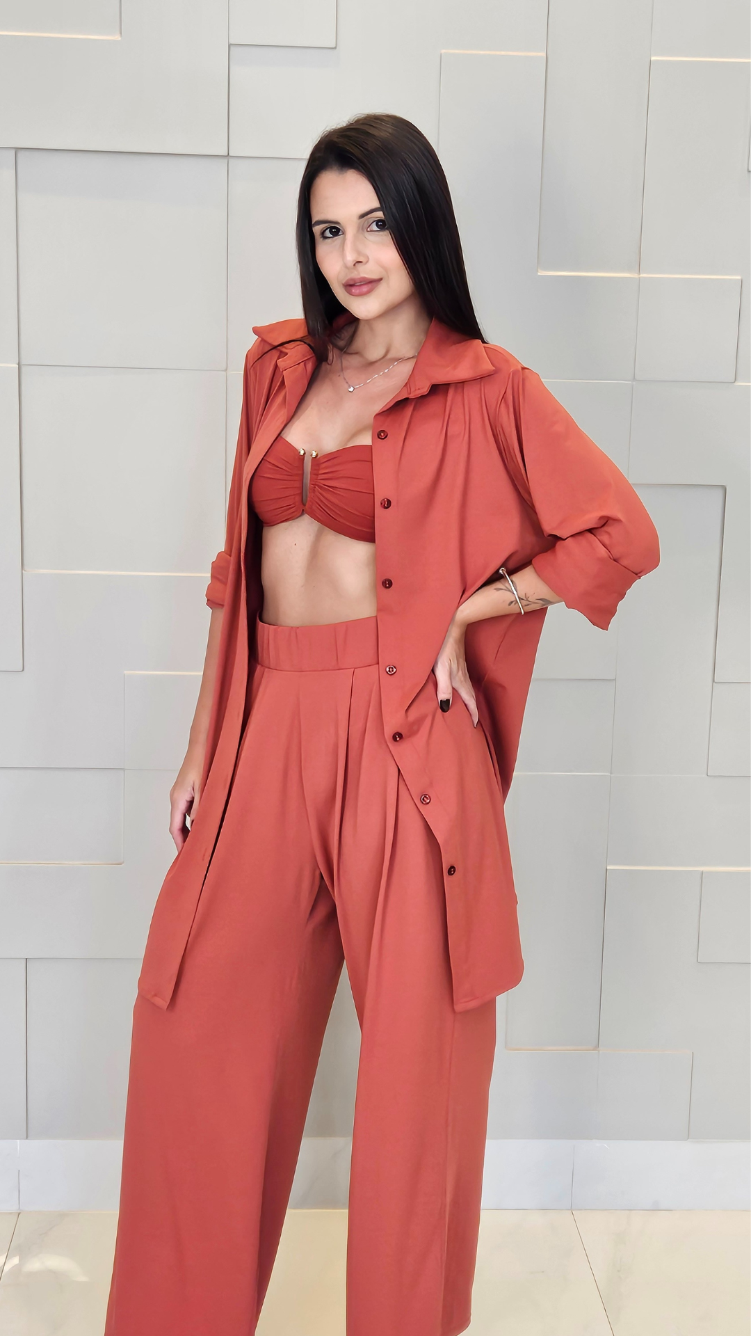 Chemise Tábata  |Saída de Praia | Canela