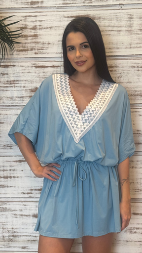 Vestido Karina | Saída de Praia | Azul Serenity