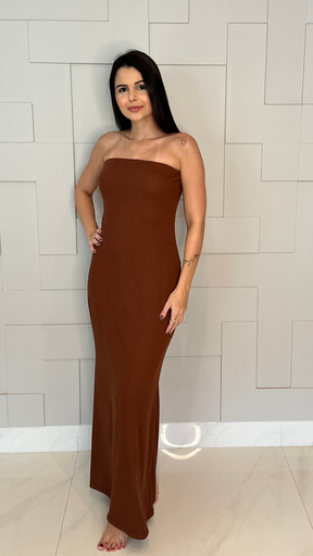 Vestido Bruna | Marrom Canelado