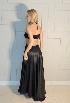 Vestido Virginia Plisse Preto