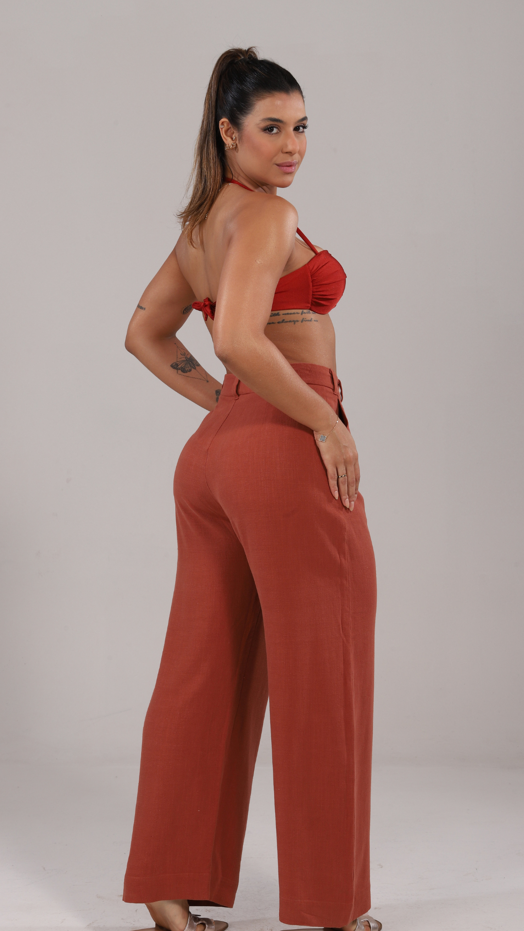 Calça pantalona best sale terracota