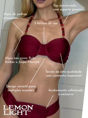 Top Helena Rubi | Top de Biquíni com Aro e Alças Artesanais – Lemon Light.