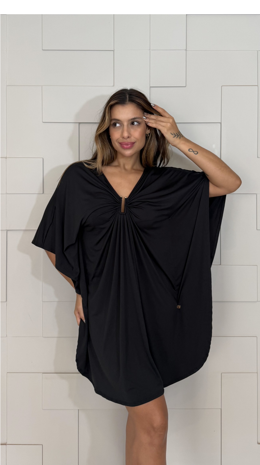 Caftan Lia | Saída de Praia | Preto