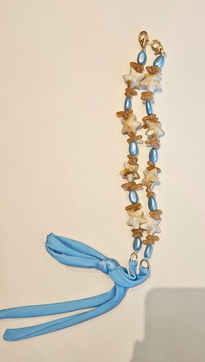 Par de Alças em pedraria azul Celeste.